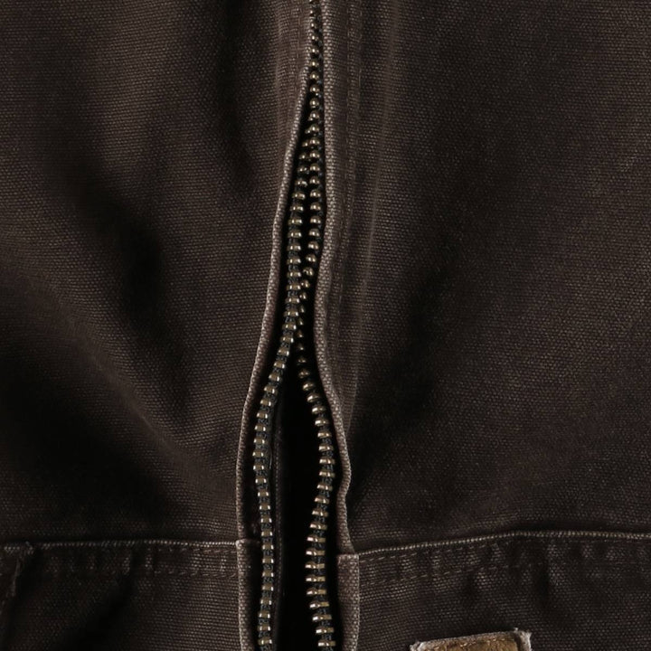 2000'S Carhartt Active Jacket, Padded Duck Full Zip Hoodie, Men's Size XL cotton brown type Vintage Second Hand