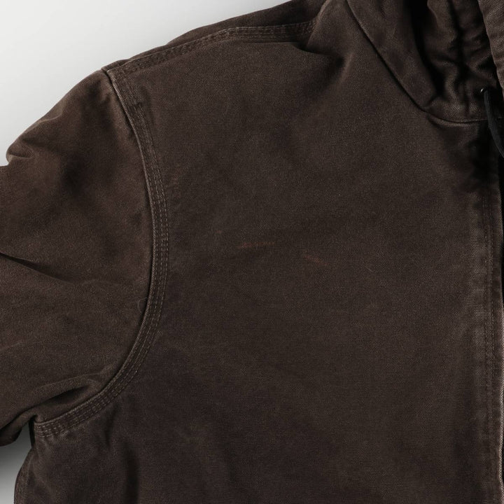 2000'S Carhartt Active Jacket, Padded Duck Full Zip Hoodie, Men's Size XL cotton brown type Vintage Second Hand