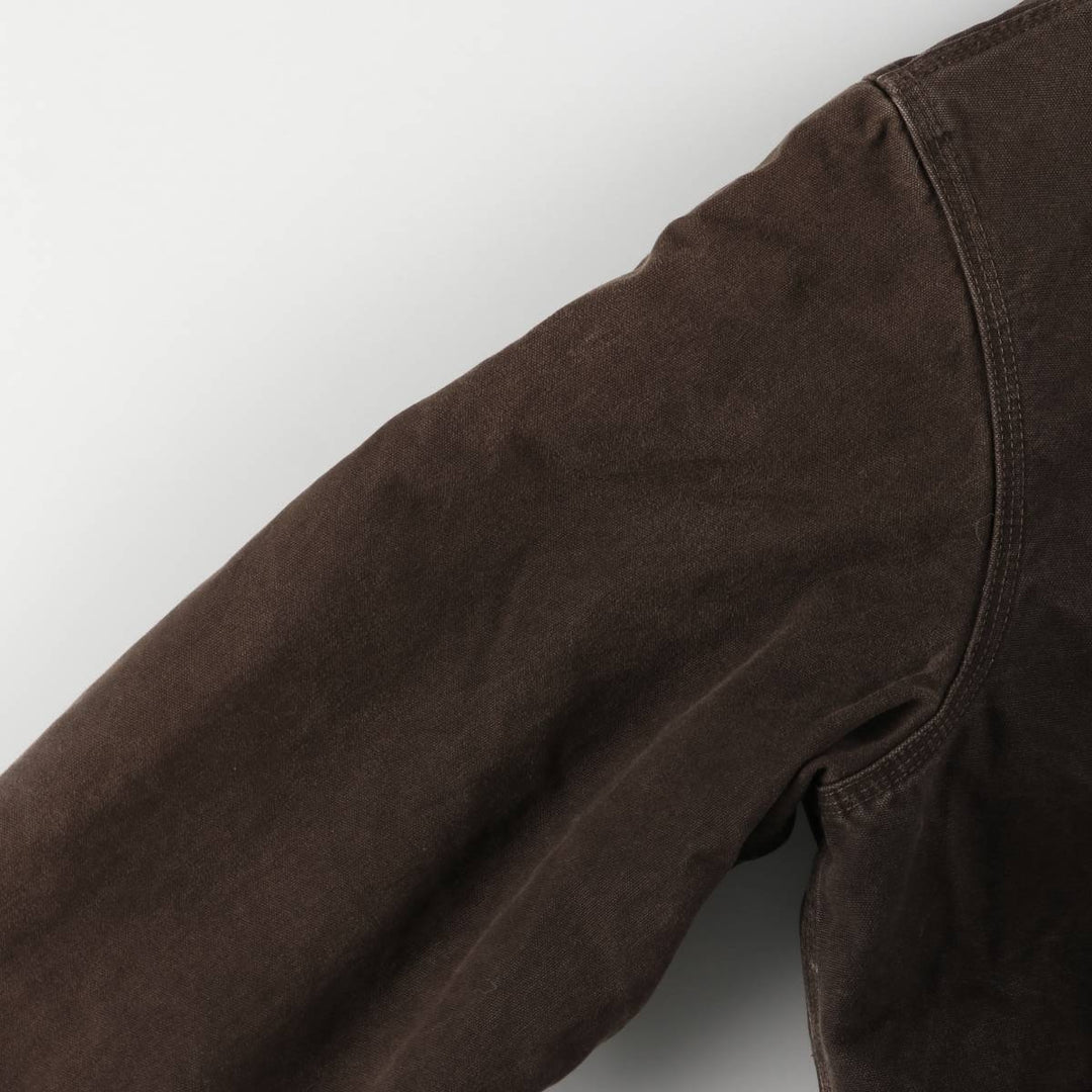 2000'S Carhartt Active Jacket, Padded Duck Full Zip Hoodie, Men's Size XL cotton brown type Vintage Second Hand