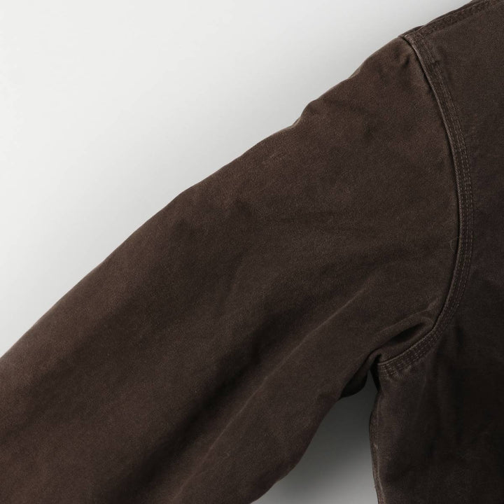 2000'S Carhartt Active Jacket, Padded Duck Full Zip Hoodie, Men's Size XL cotton brown type Vintage Second Hand