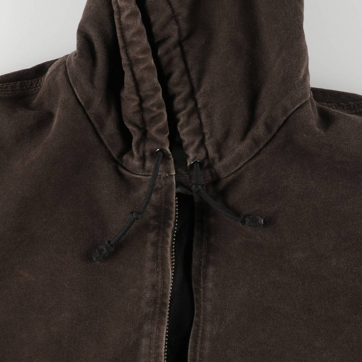 2000'S Carhartt Active Jacket, Padded Duck Full Zip Hoodie, Men's Size XL cotton brown type Vintage Second Hand
