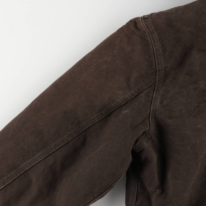 2000'S Carhartt Active Jacket, Padded Duck Full Zip Hoodie, Men's Size XL cotton brown type Vintage Second Hand