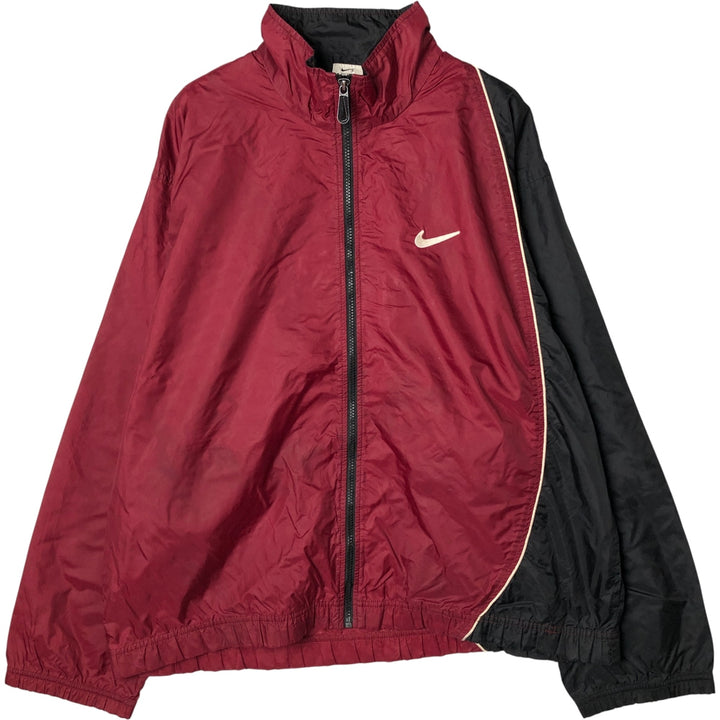 Vintage 90'S Nike NIKE Back Logo Nylon Jacket, Men's Size L Nylon burgundy type Vintage Second Hand