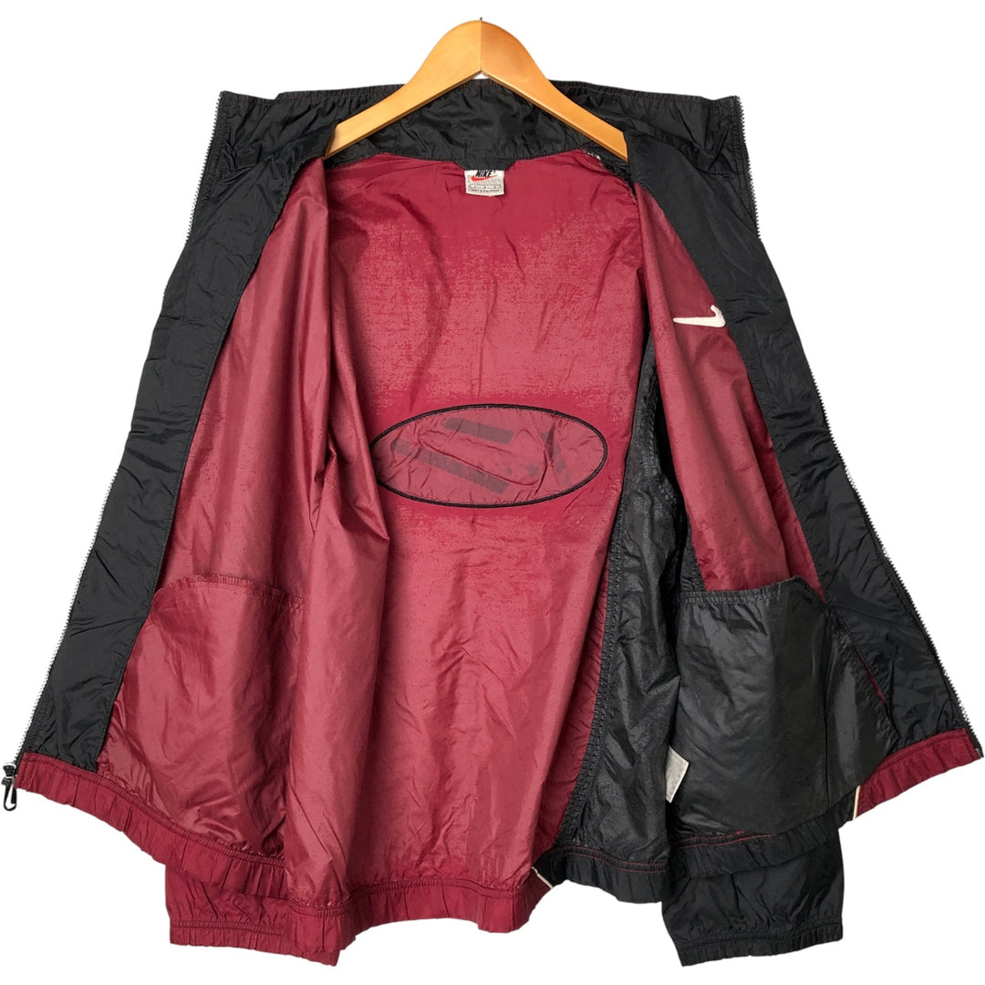 Vintage 90'S Nike NIKE Back Logo Nylon Jacket, Men's Size L Nylon burgundy type Vintage Second Hand