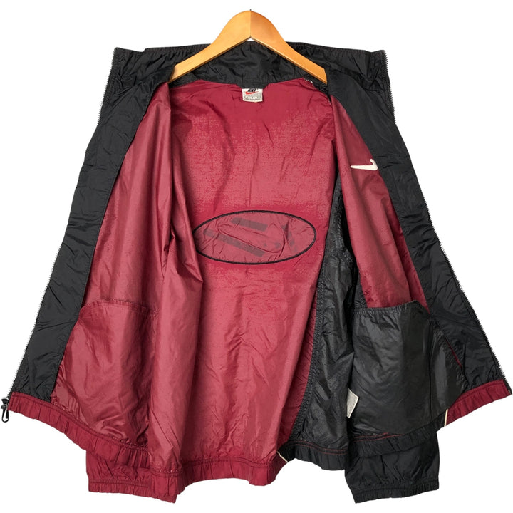 Vintage 90'S Nike NIKE Back Logo Nylon Jacket, Men's Size L Nylon burgundy type Vintage Second Hand