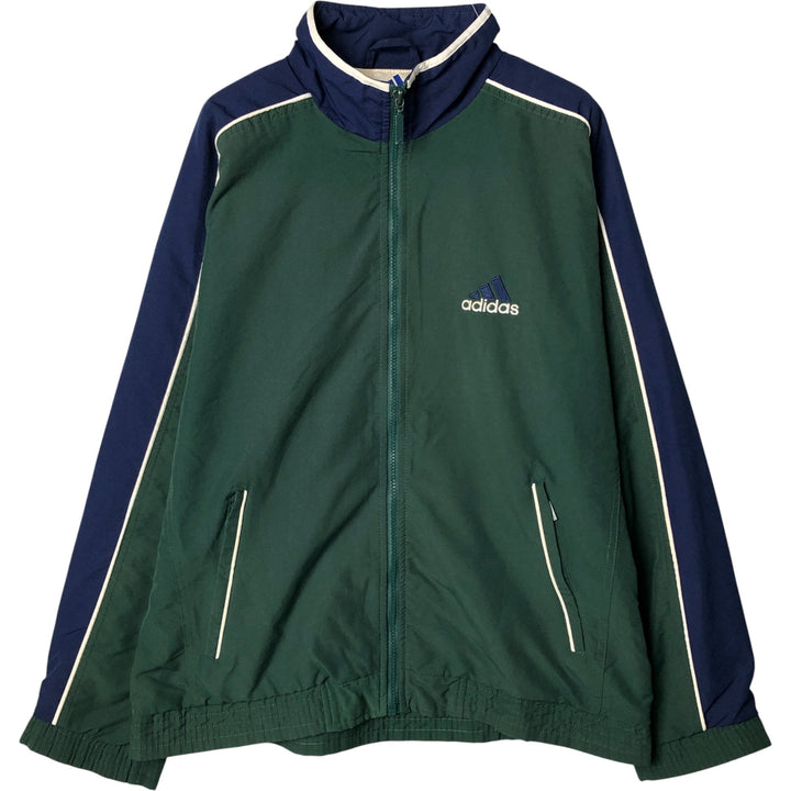 Vintage 90s-00'S Adidas back logo windbreaker, men's size small polyester Green type dark green Vintage Second Hand