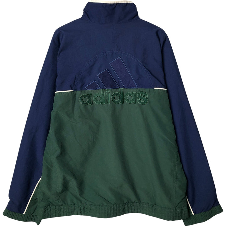 Vintage 90s-00'S Adidas back logo windbreaker, men's size small polyester Green type dark green Vintage Second Hand