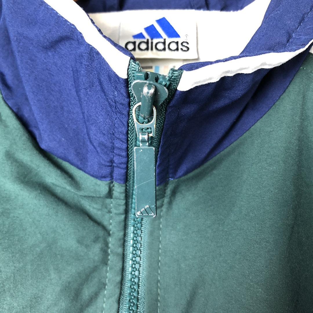 Vintage 90s-00'S Adidas back logo windbreaker, men's size small polyester Green type dark green Vintage Second Hand