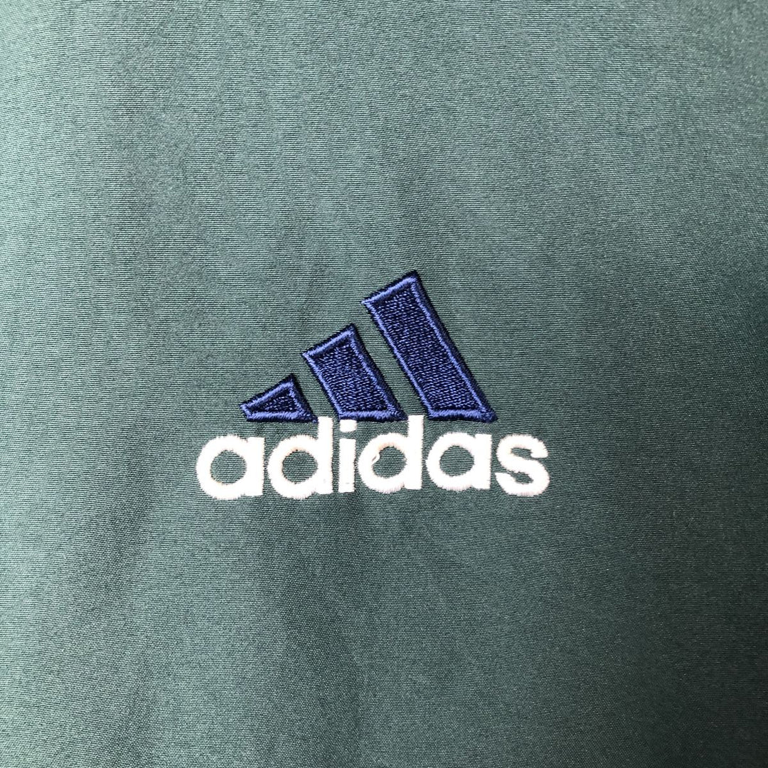 Vintage 90s-00'S Adidas back logo windbreaker, men's size small polyester Green type dark green Vintage Second Hand