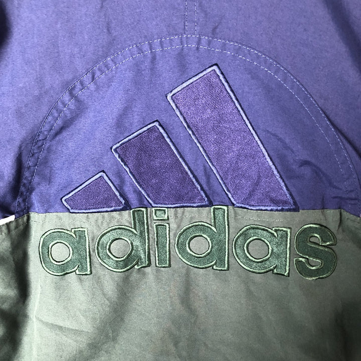 Vintage 90s-00'S Adidas back logo windbreaker, men's size small polyester Green type dark green Vintage Second Hand