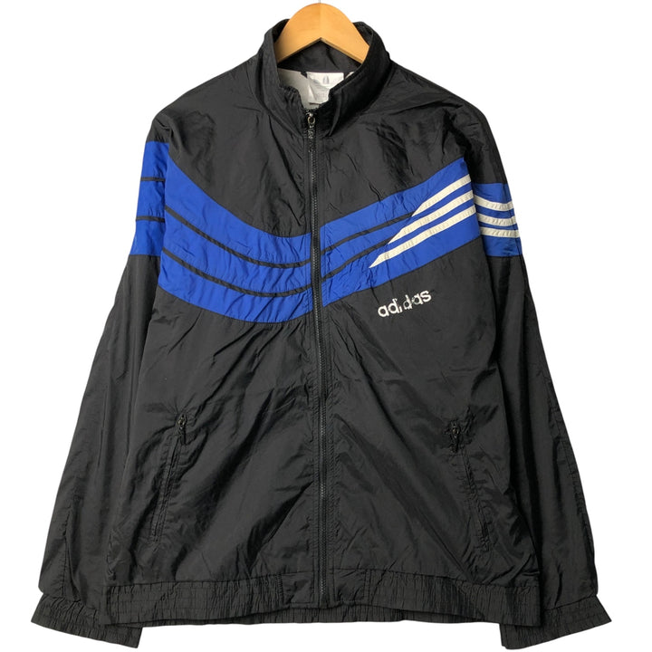 80'S Adidas Nylon Jacket, Men's M Size, Vintage Nylon black type Vintage Second Hand