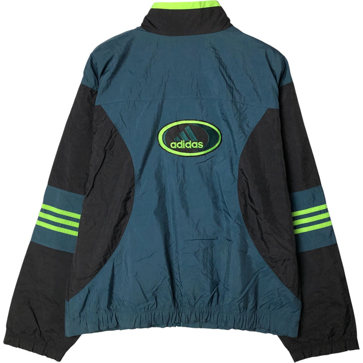Vintage 90s-00'S Adidas nylon jacket with back logo, size L, men's unclear Green type dark green Vintage Second Hand