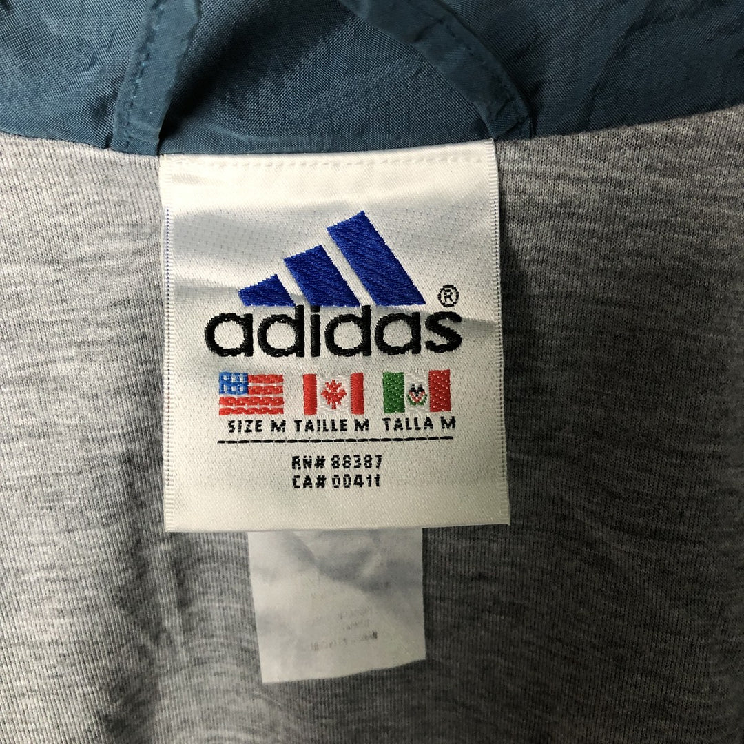 Vintage 90s-00'S Adidas nylon jacket with back logo, size L, men's unclear Green type dark green Vintage Second Hand