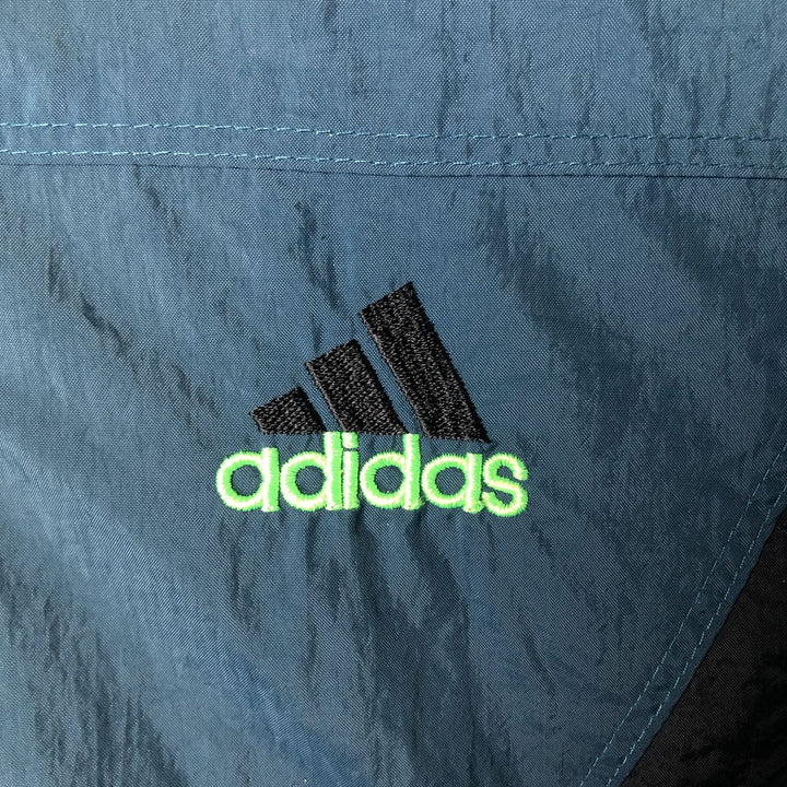 Vintage 90s-00'S Adidas nylon jacket with back logo, size L, men's unclear Green type dark green Vintage Second Hand