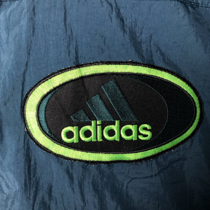 Vintage 90s-00'S Adidas nylon jacket with back logo, size L, men's unclear Green type dark green Vintage Second Hand