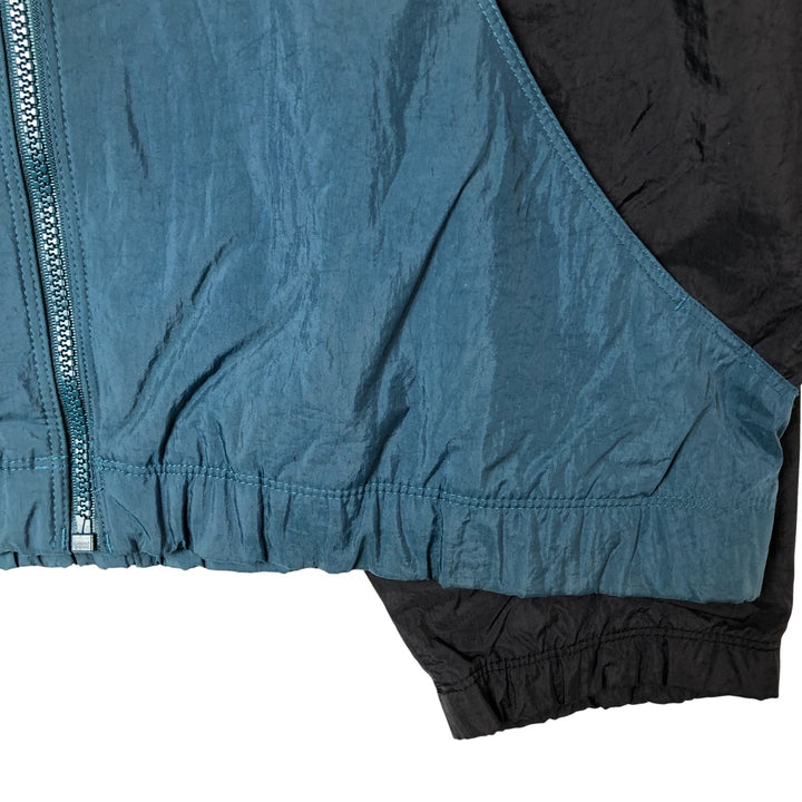 Vintage 90s-00'S Adidas nylon jacket with back logo, size L, men's unclear Green type dark green Vintage Second Hand