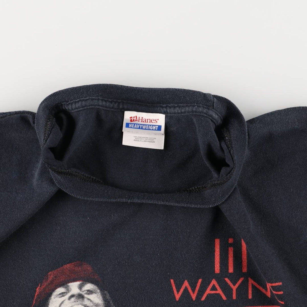 Hanes Lil Wayne Rap T-Shirt, Men's Size L cotton black type Vintage Second Hand