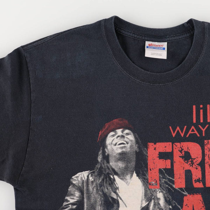 Hanes Lil Wayne Rap T-Shirt, Men's Size L cotton black type Vintage Second Hand
