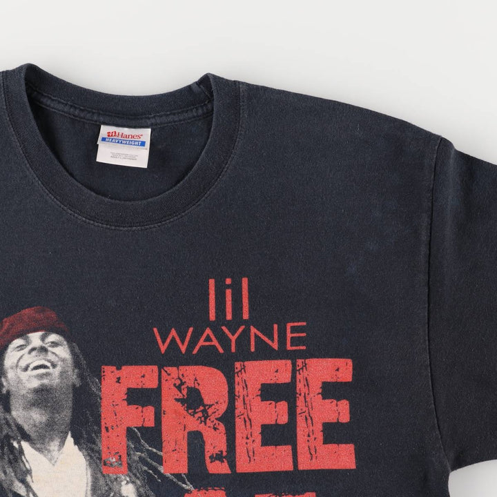 Hanes Lil Wayne Rap T-Shirt, Men's Size L cotton black type Vintage Second Hand