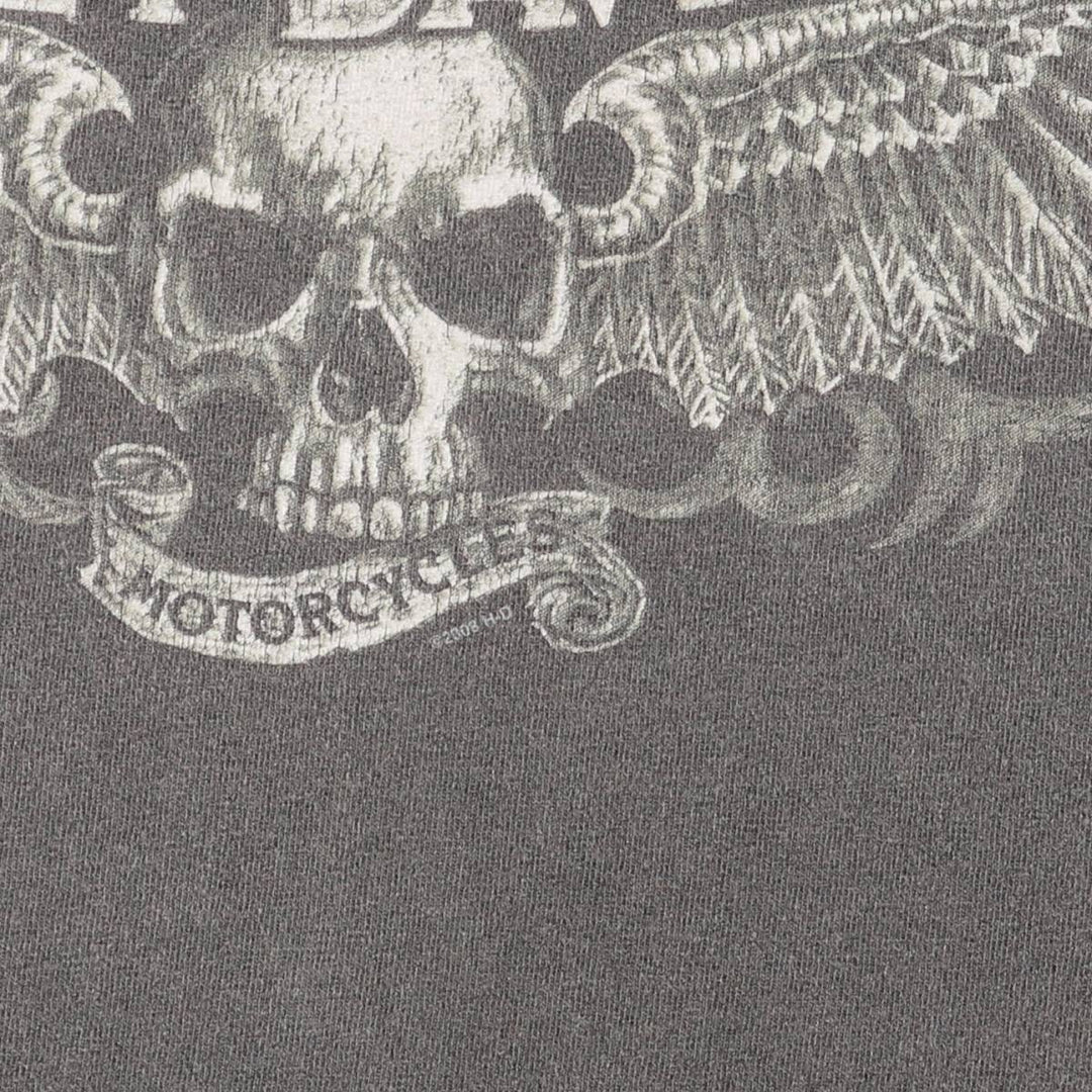 2000'S Harley-Davidson Skull Pattern Cut-Off Tank Top, Women's Size L cotton gray type Vintage Second Hand