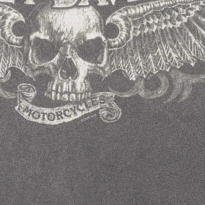 2000'S Harley-Davidson Skull Pattern Cut-Off Tank Top, Women's Size L cotton gray type Vintage Second Hand