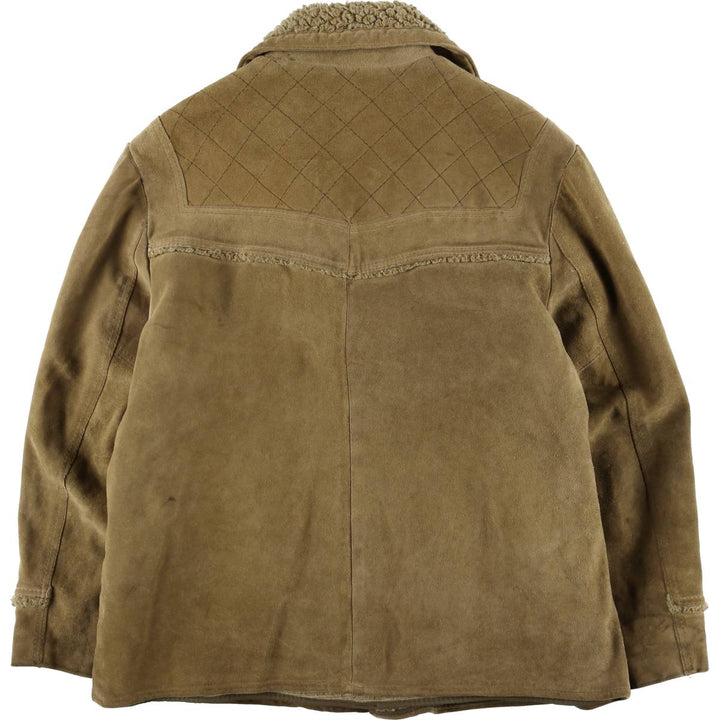 Vintage 1980'S Lee STORM RIDER suede lunch coat, half coat, made in the USA, size L, men's others Khaki type beige Vintage Second Hand