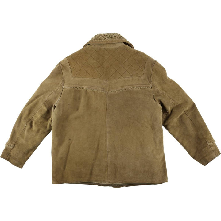 Vintage 1980'S Lee STORM RIDER suede lunch coat, half coat, made in the USA, size L, men's others Khaki type beige Vintage Second Hand