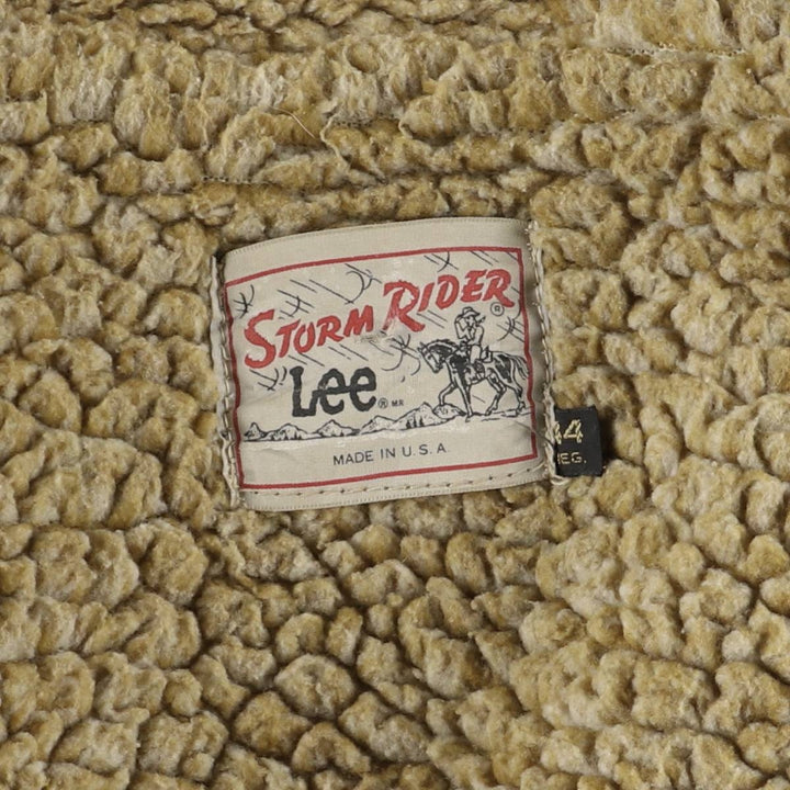 Vintage 1980'S Lee STORM RIDER suede lunch coat, half coat, made in the USA, size L, men's others Khaki type beige Vintage Second Hand