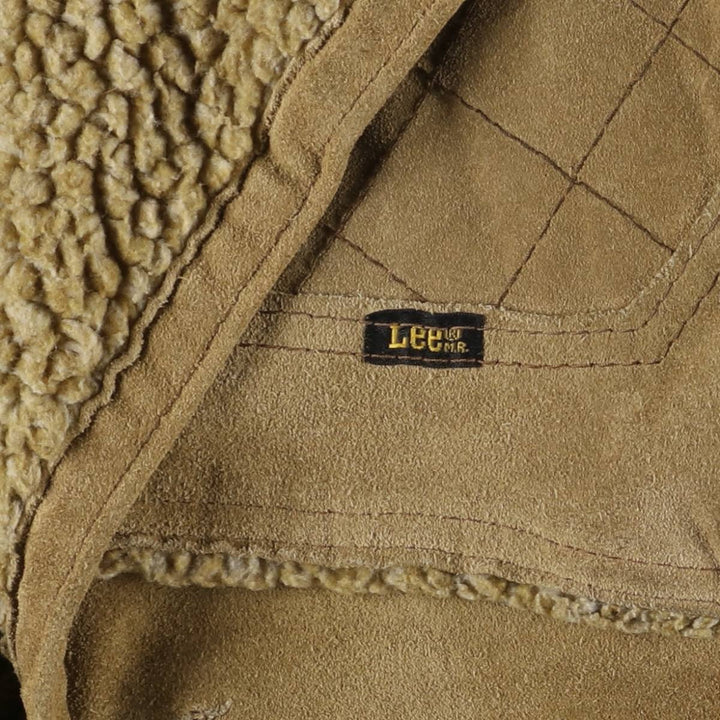 Vintage 1980'S Lee STORM RIDER suede lunch coat, half coat, made in the USA, size L, men's others Khaki type beige Vintage Second Hand