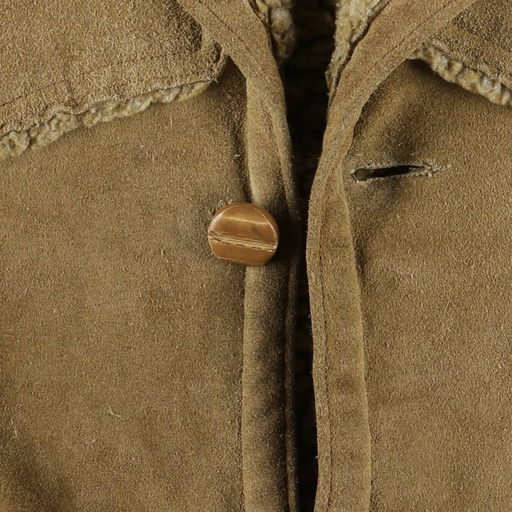 Vintage 1980'S Lee STORM RIDER suede lunch coat, half coat, made in the USA, size L, men's others Khaki type beige Vintage Second Hand