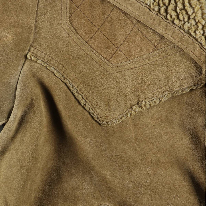 Vintage 1980'S Lee STORM RIDER suede lunch coat, half coat, made in the USA, size L, men's others Khaki type beige Vintage Second Hand