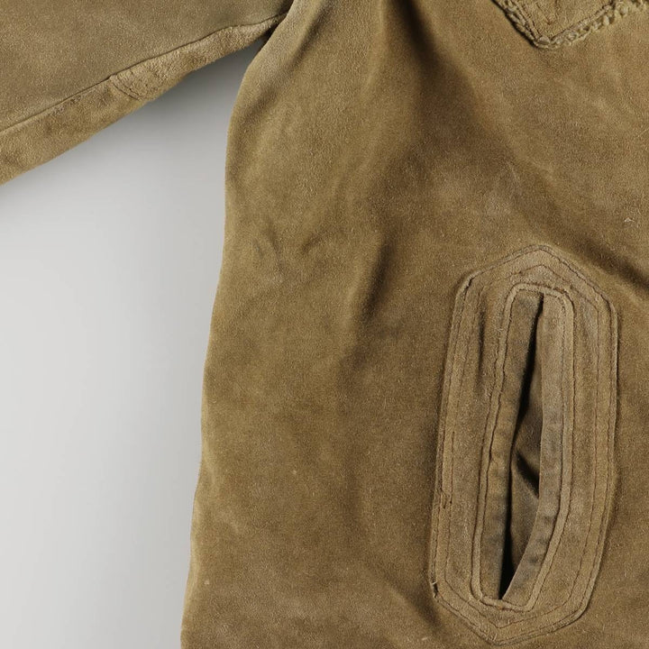 Vintage 1980'S Lee STORM RIDER suede lunch coat, half coat, made in the USA, size L, men's others Khaki type beige Vintage Second Hand