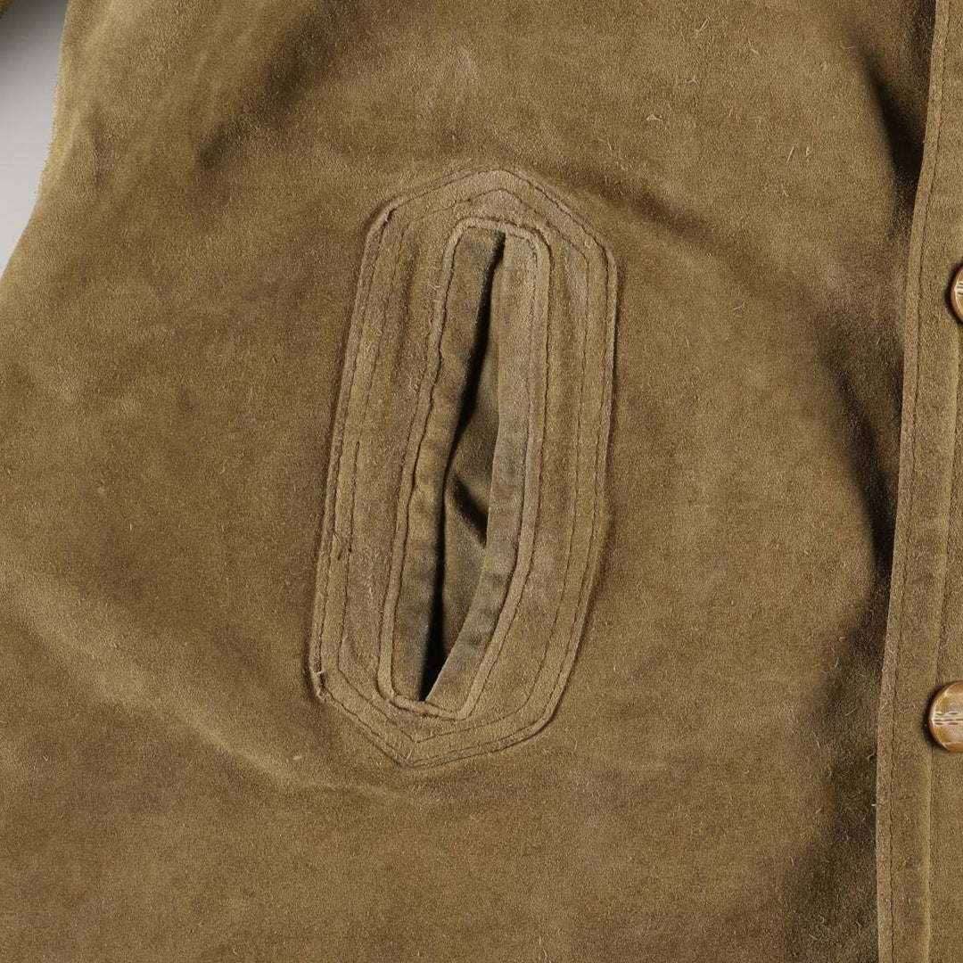 Vintage 1980'S Lee STORM RIDER suede lunch coat, half coat, made in the USA, size L, men's others Khaki type beige Vintage Second Hand