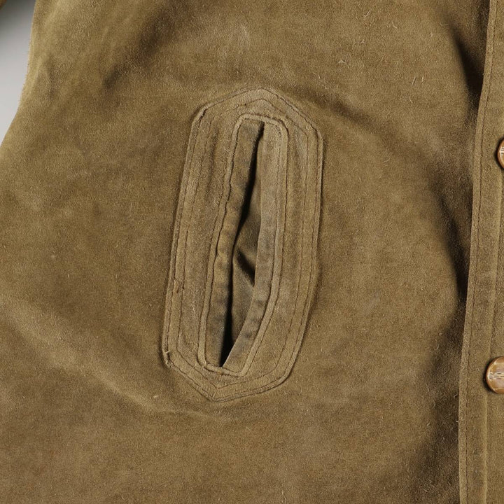 Vintage 1980'S Lee STORM RIDER suede lunch coat, half coat, made in the USA, size L, men's others Khaki type beige Vintage Second Hand