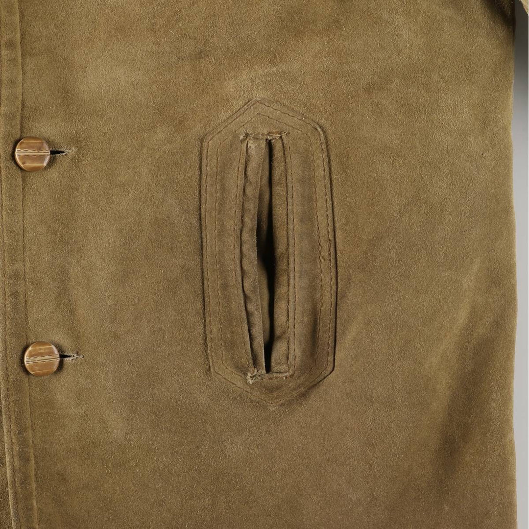 Vintage 1980'S Lee STORM RIDER suede lunch coat, half coat, made in the USA, size L, men's others Khaki type beige Vintage Second Hand