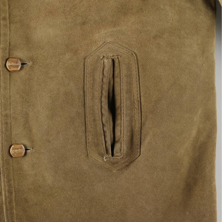 Vintage 1980'S Lee STORM RIDER suede lunch coat, half coat, made in the USA, size L, men's others Khaki type beige Vintage Second Hand