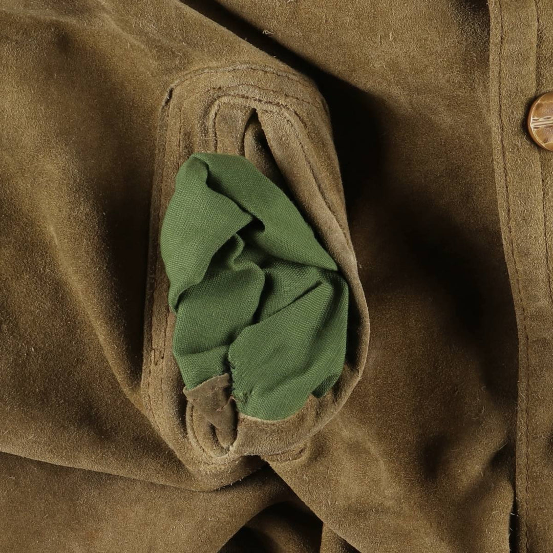 Vintage 1980'S Lee STORM RIDER suede lunch coat, half coat, made in the USA, size L, men's others Khaki type beige Vintage Second Hand