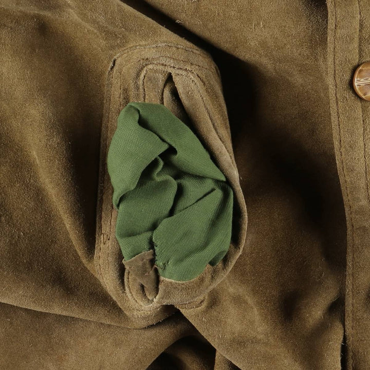 Vintage 1980'S Lee STORM RIDER suede lunch coat, half coat, made in the USA, size L, men's others Khaki type beige Vintage Second Hand