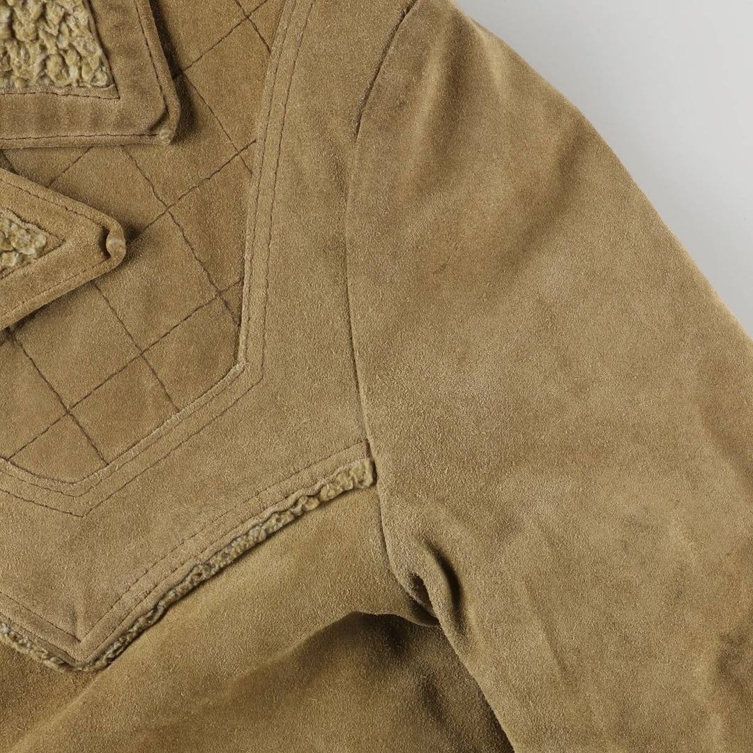 Vintage 1980'S Lee STORM RIDER suede lunch coat, half coat, made in the USA, size L, men's others Khaki type beige Vintage Second Hand