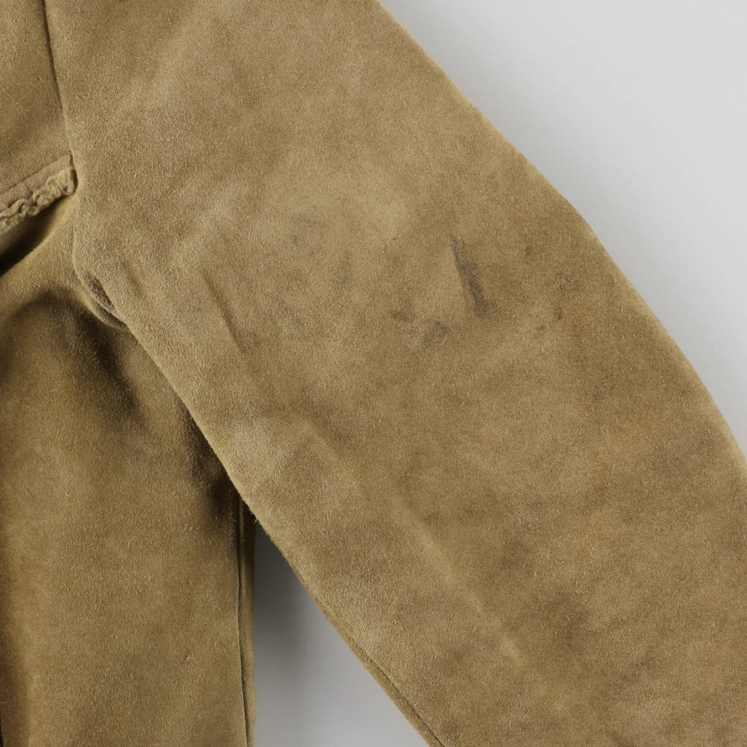 Vintage 1980'S Lee STORM RIDER suede lunch coat, half coat, made in the USA, size L, men's others Khaki type beige Vintage Second Hand