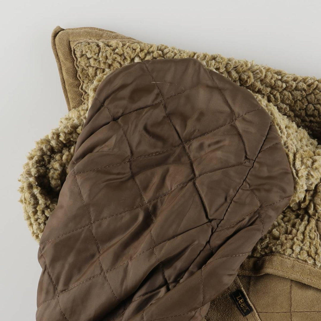 Vintage 1980'S Lee STORM RIDER suede lunch coat, half coat, made in the USA, size L, men's others Khaki type beige Vintage Second Hand