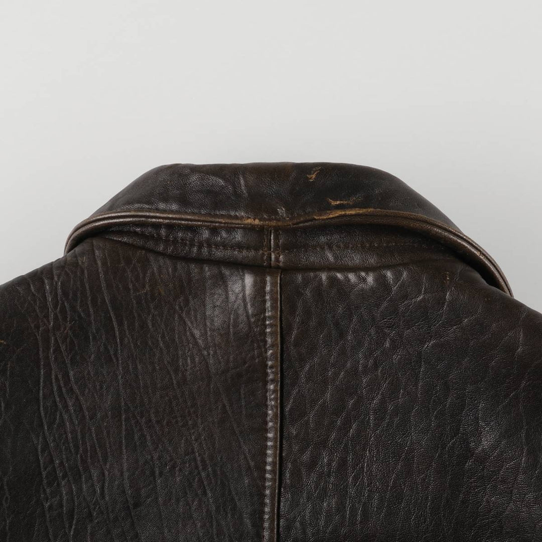 90'S Avirex A-2 Padded Leather Flight Jacket, Made in USA, Men's XL, Vintage genuine leather black type Vintage Second Hand