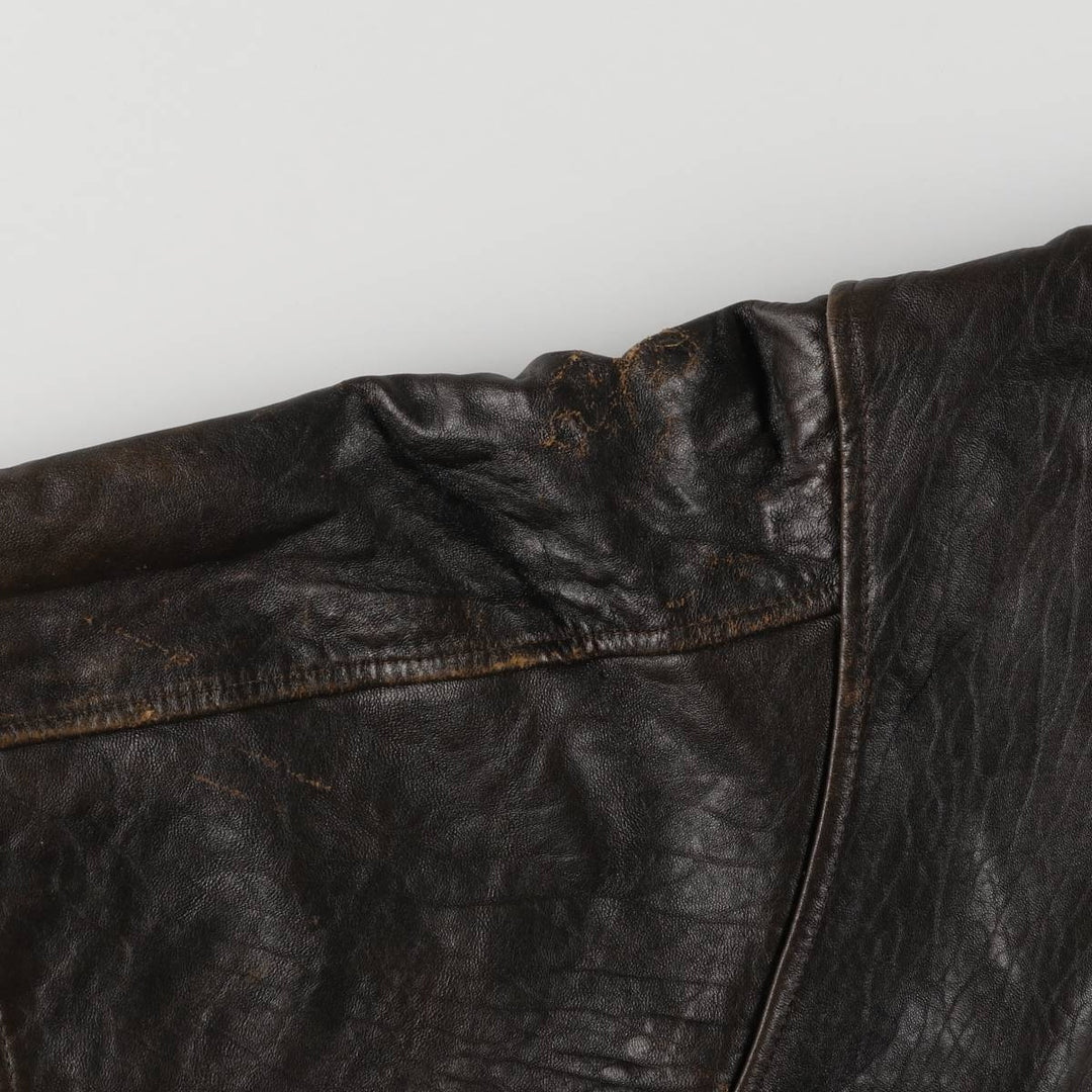 90'S Avirex A-2 Padded Leather Flight Jacket, Made in USA, Men's XL, Vintage genuine leather black type Vintage Second Hand