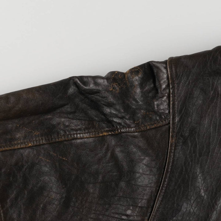 90'S Avirex A-2 Padded Leather Flight Jacket, Made in USA, Men's XL, Vintage genuine leather black type Vintage Second Hand