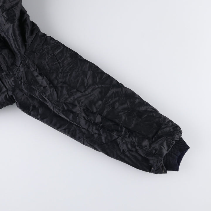 Weekends MA-1 Style Padded Leather Flight Jacket, Men's Size L genuine leather black type Vintage Second Hand