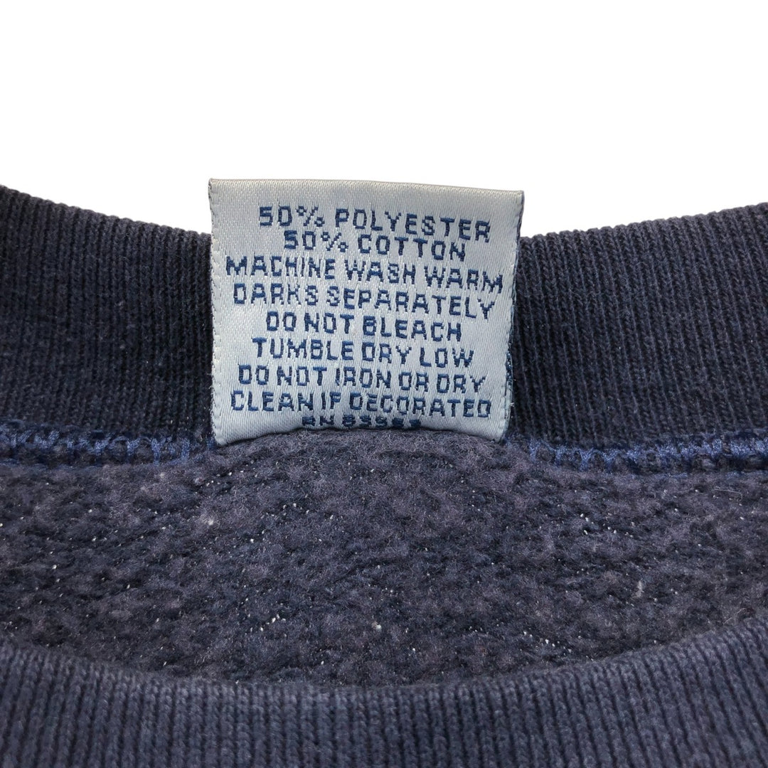 Vintage 90'S Marathon Apparel dog print animal sweatshirt, made in the USA, size L, men's polyester navy blue type Vintage Second Hand