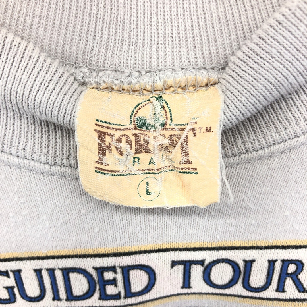 FOREST Fish Print Animal Sweatshirt, Made in USA, Men's Size L polyester Blue type light blue Vintage Second Hand