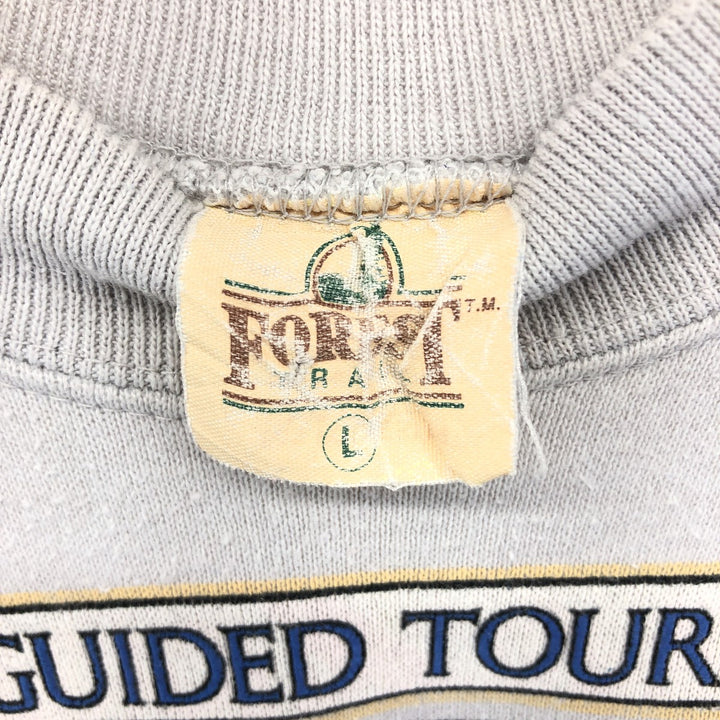 FOREST Fish Print Animal Sweatshirt, Made in USA, Men's Size L polyester Blue type light blue Vintage Second Hand