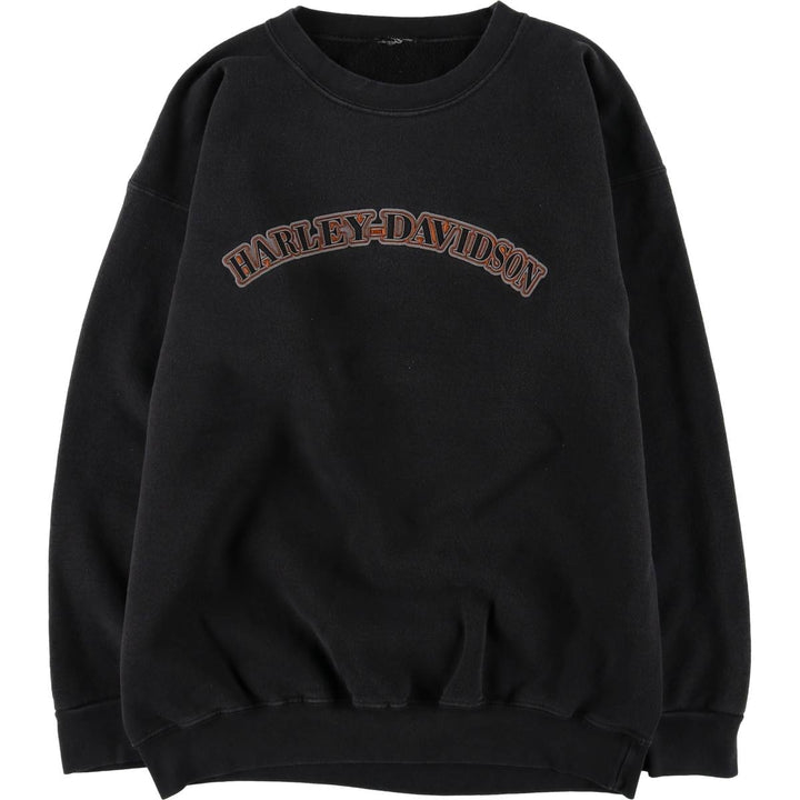 2000'S Harley-Davidson glitter advertising sweatshirt, men's size XL unclear black type Vintage Second Hand