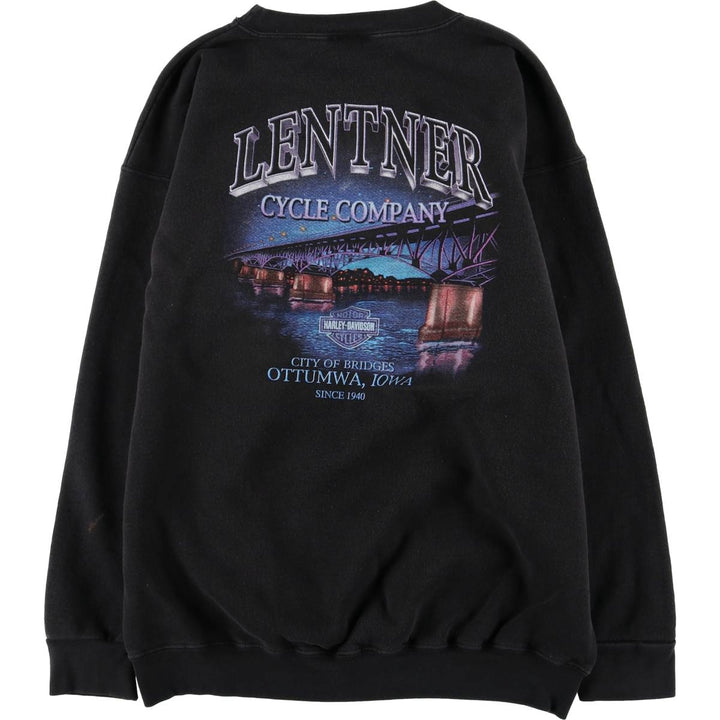 2000'S Harley-Davidson glitter advertising sweatshirt, men's size XL unclear black type Vintage Second Hand